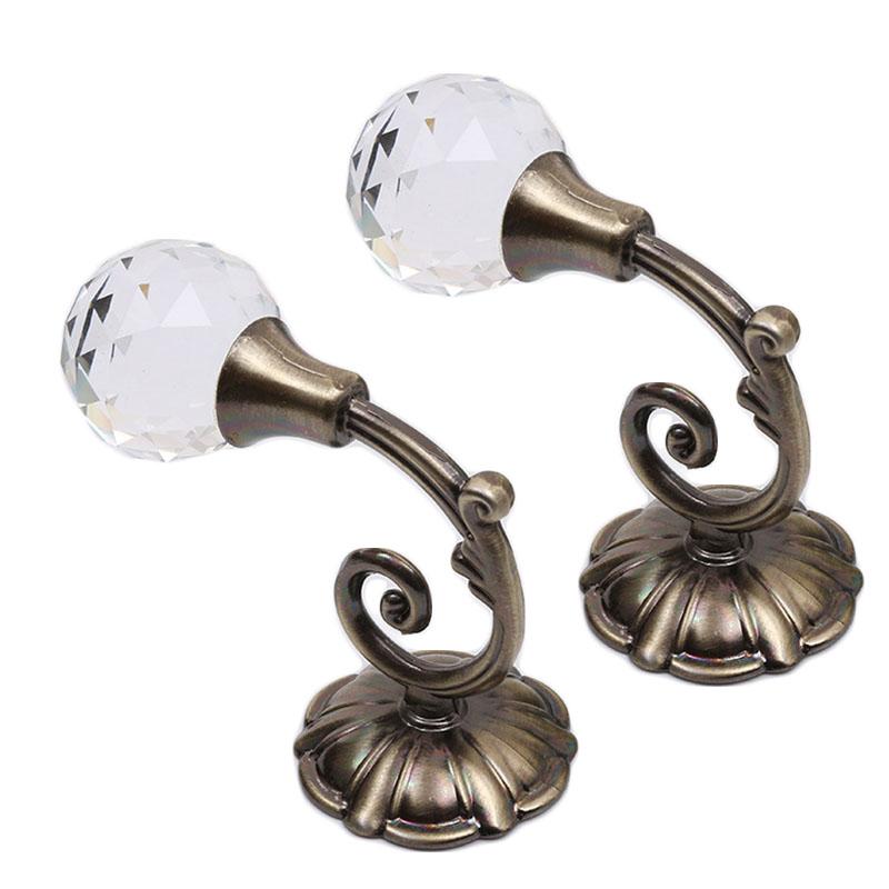 Popular Hook Curtain Accessories Wall Hook Curtain Wall Hook European Style Home Decor Round Head Crystal Zinc Alloy