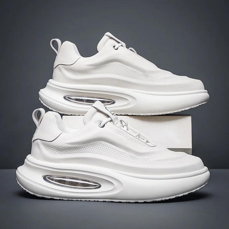 Мужская обувь из натуральной кожи, модный тренд, повседневная спортивная обувь на воздушной подушке, роскошные кроссовки, мужская кожаная оригинальная обувь