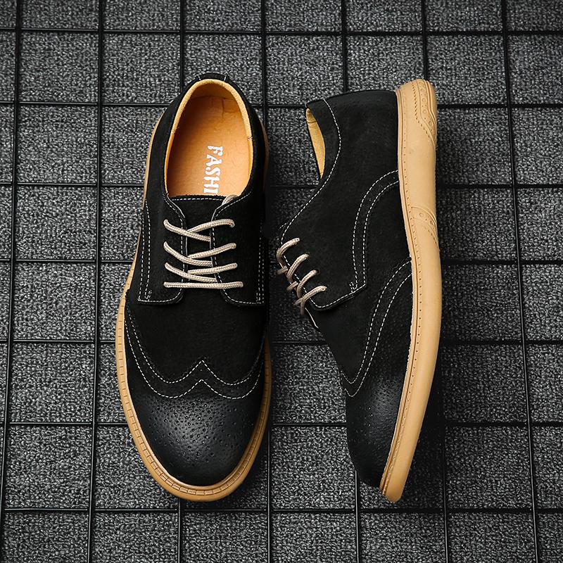 Men Dress Shoes 2024 Autumn New Brogue Men Leather Shoes Vintage Carved Formal Flats Men Wedding Shoes Plus Size 46