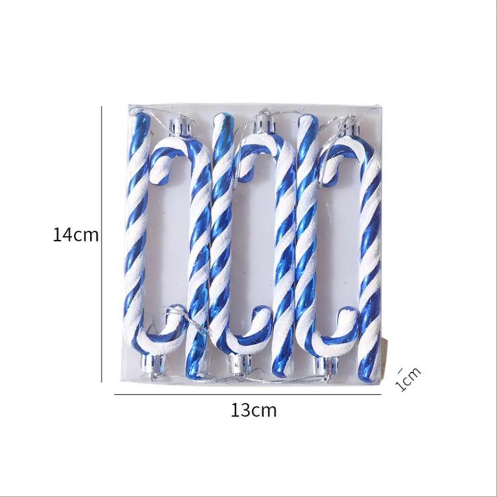 Christmas Candy Cane Ornaments 6Pcs Candy Cane Hanging Decor Christmas Tree Hanging Decoration Twisted Crutch Candy Canes For