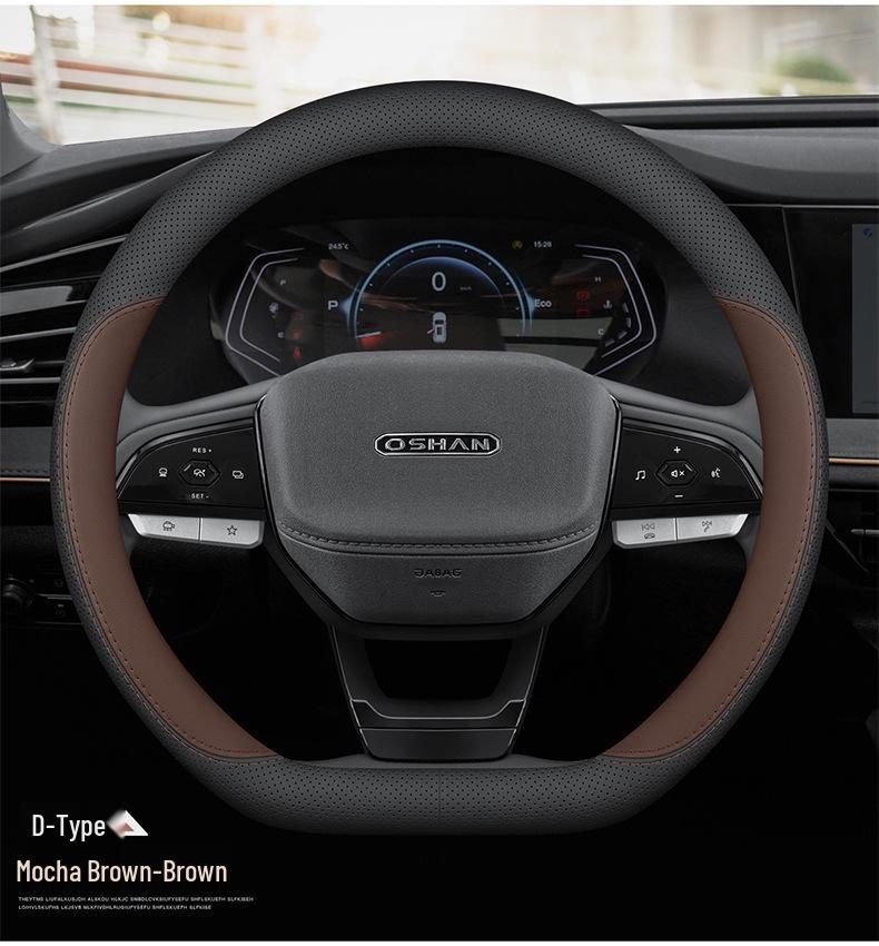 Ultra-Thin Genuine Leather Steering Wheel Cover for Oushang 520, Z6, Benben, Ou Liwei, CX70, A800