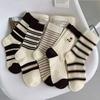 Kawaii Women Striped Socks Set 5 Pair Lolita Harajuku Anime Cotton Socks For Girls Sports Socks