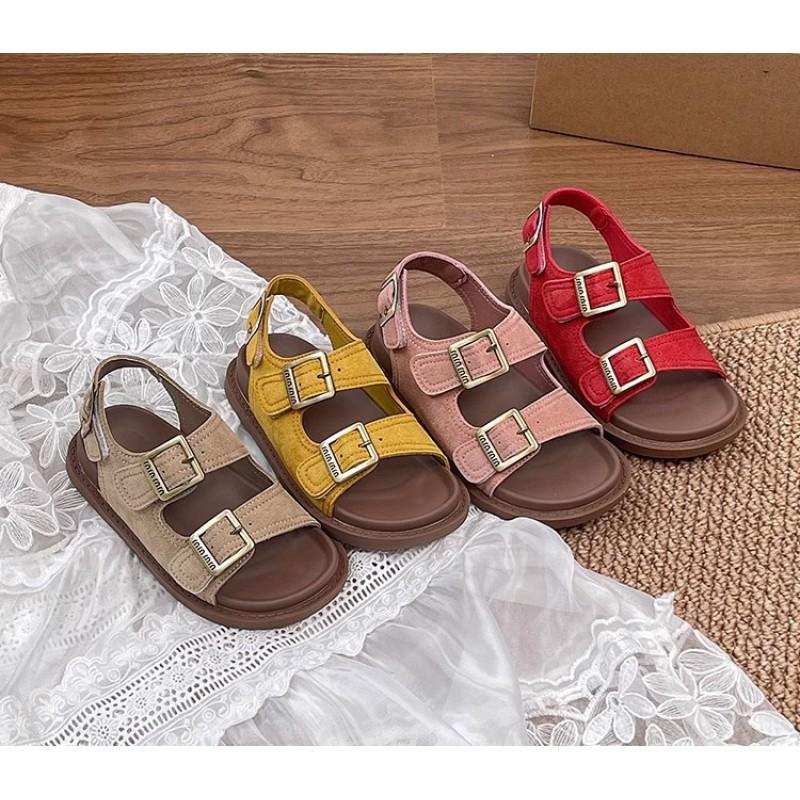 Youth style shoes Kids Open-Toe Sandals Boys Girls Soft Rubber Sole Breathable Casual Beach Shoes In Pink Yellow Beige