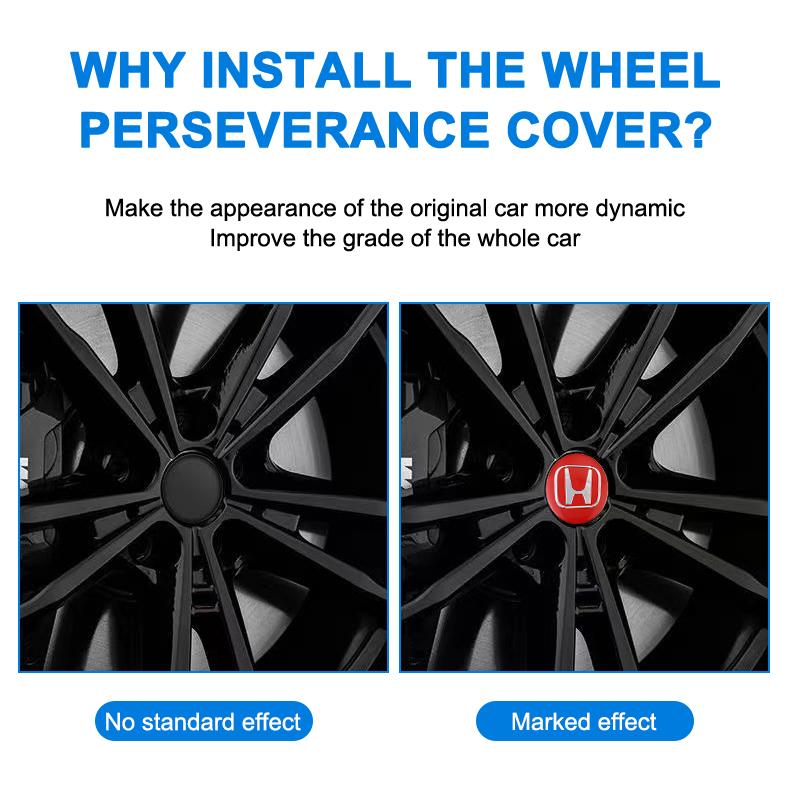 MPC4 4Pcs Car Accessories Wheel Hub Center Metal Decals Sticker For Honda Civic Fit Jazz Accord Pilot CRV Odyssey Passport City HRV