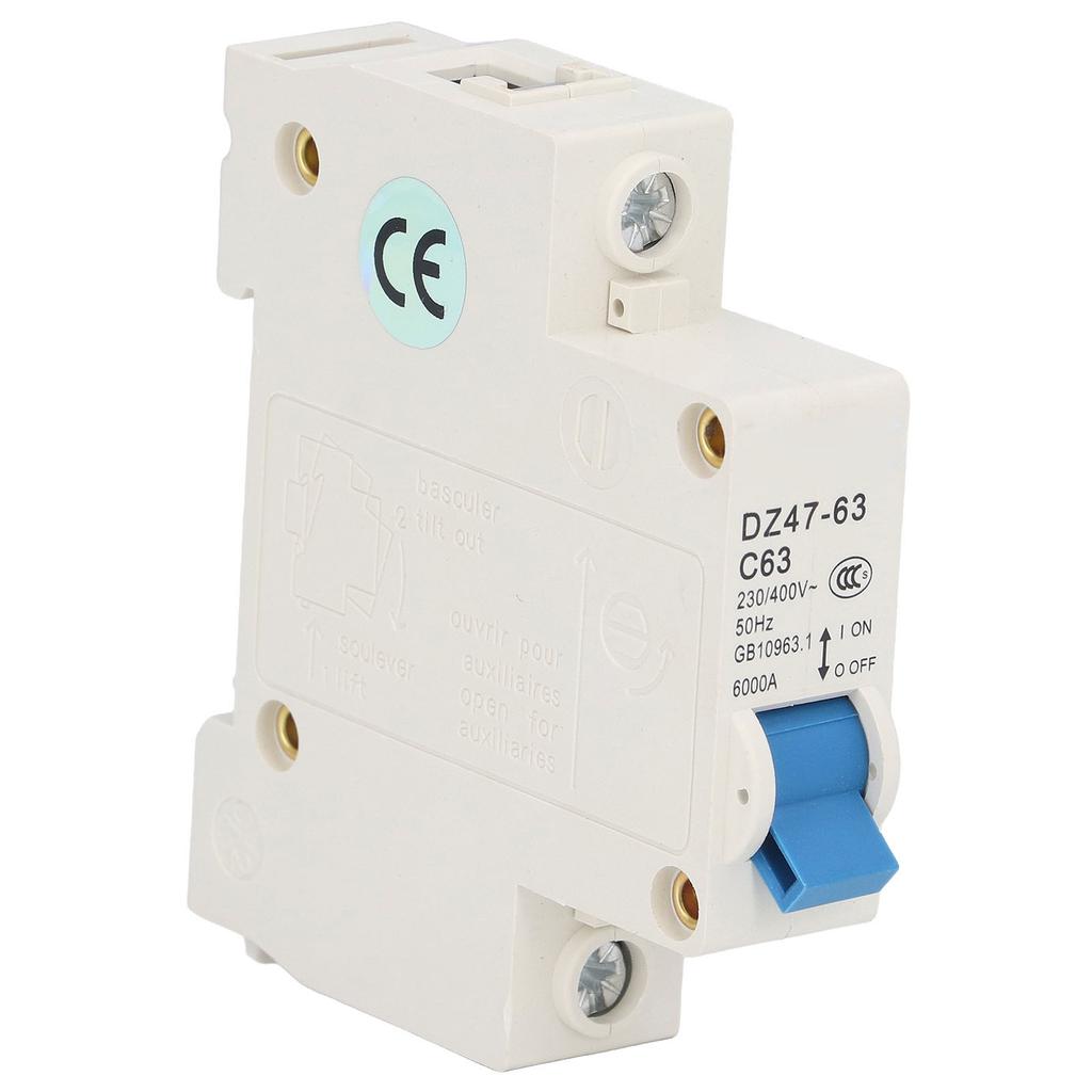 Автоматический выключатель 1P Изолятор остаточного тока Крепление на DIN-рейку 230В 400В 63А DZ47?63 C63