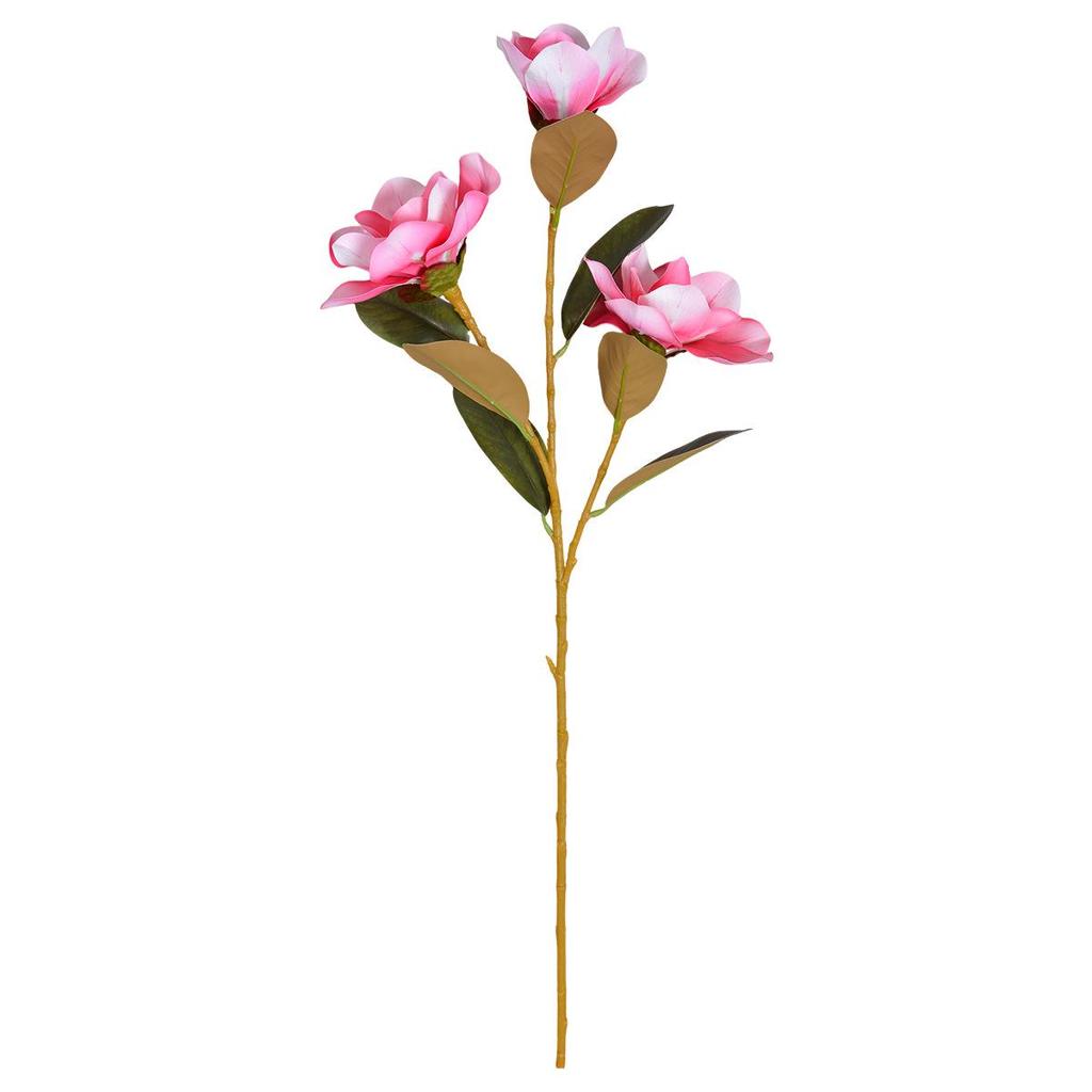 Magnolia Flower Branch for Wedding & Home Decor - 3-Head Style