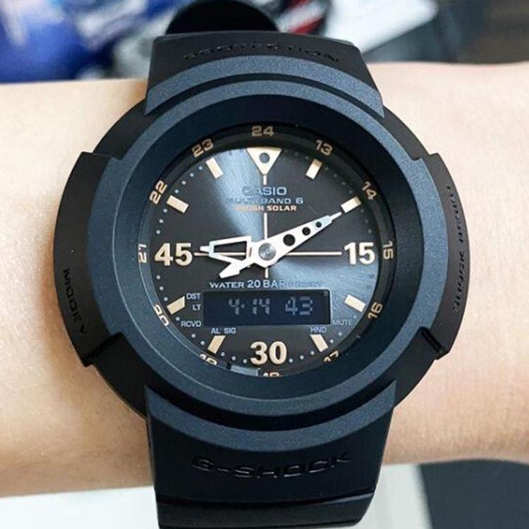 Casio G-Shock Classic Series 200M Waterproof Quartz Movement Resin Strap Men watches Black AWG-M520G-1A9