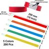 QPINGH Paper Wristbands - Neon Waterproof Wrist Bands, Lightweight Adhesive Wristbands for Events, Bars, Concerts, Parties