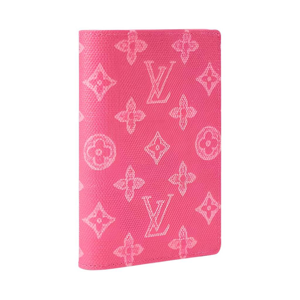 Louis Vuitton Passport Cover Monogram Origine Rose Ruban Canvas Women Wallets Pink M27615