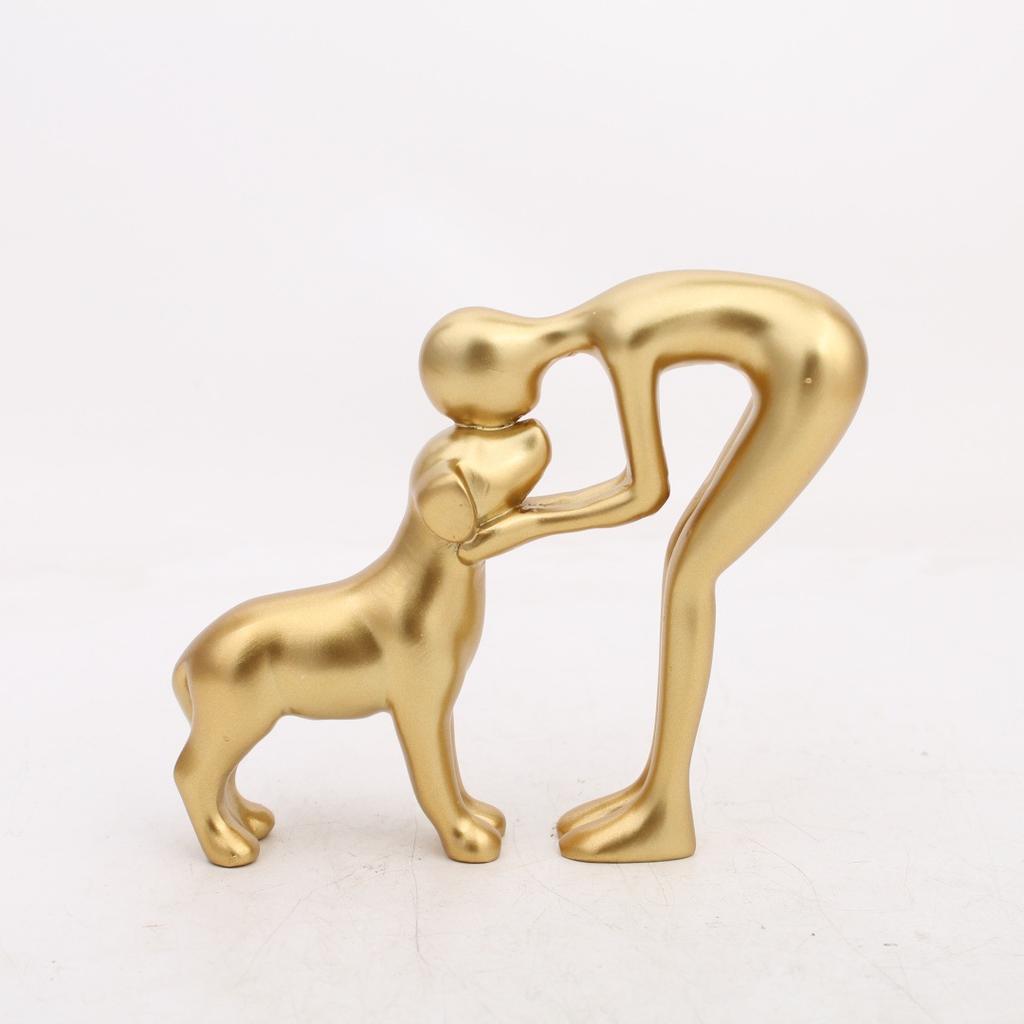 New Nordic Style Resin Crafts Family with Dog Statue Home Decor Gift Ornament
