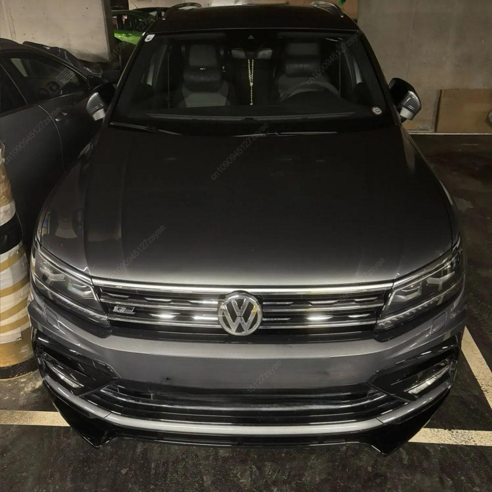 Сплиттер Диффузор Губа Переднего Бампера Автомобиля Для Volkswagen Tiguan MK2 R-Line До рестайлинга 2016-2020 АБС Черный Обвесы Тюнинг