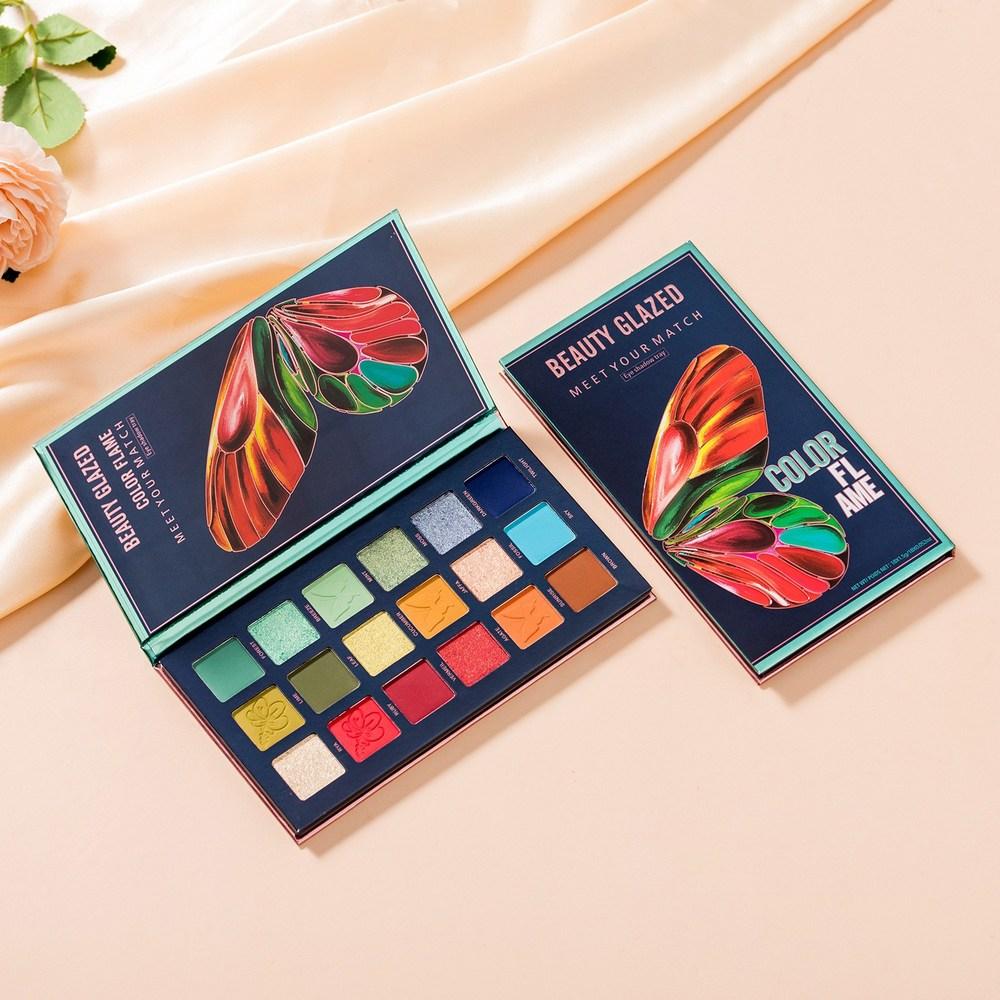 Палитра теней для век BEAUTY GLAZED в виде бабочек, 18 цветов, 1 шт., 02. Б111