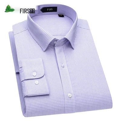 Мужская клетчатая рубашка FIRS с длинным рукавом в стиле business casual
