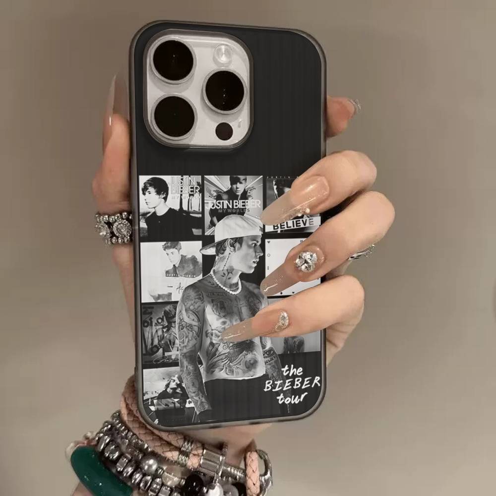 Мягкий рифленый чехол для телефона с полосками в стиле J-Justin B-Bieber для iPhone 17 Air 11 12 13 14 15 16 Pro Max Plus