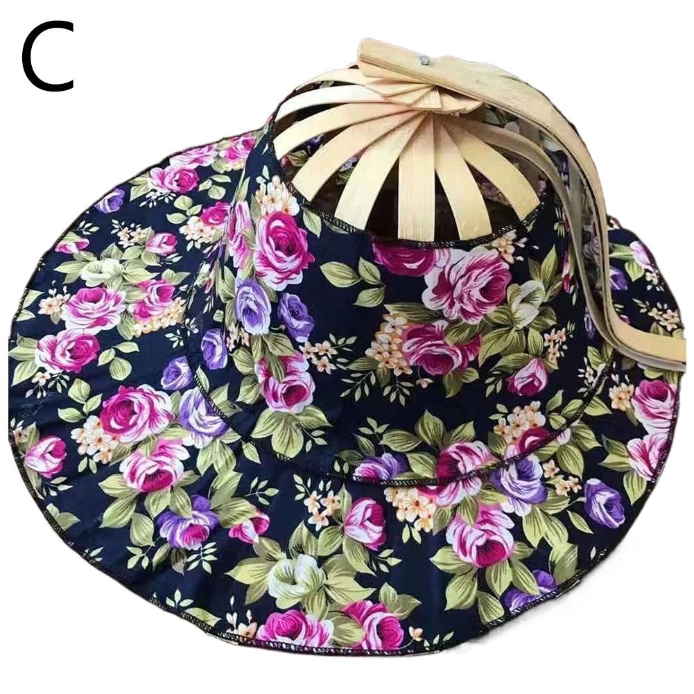 New Summer Outdoor Sports Beach Sun Shading Fashion Bamboo Fan Hat Foldable Bamboo Multifunctional Tourism Fan Hat Decoration