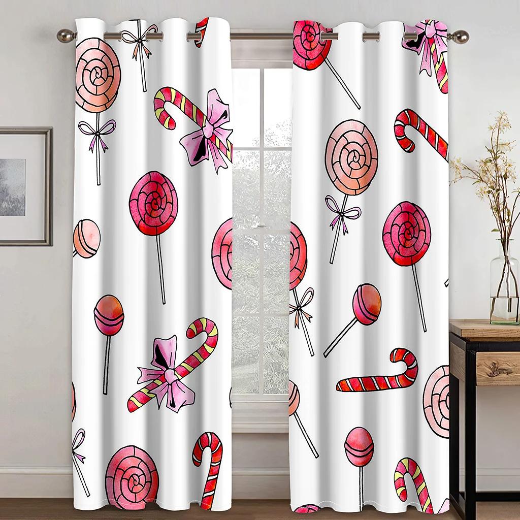 Модный десерт мороженое леденец пончик высокая затемняющая штора для девочек спальня гостиная отель студия окно 2панельный солнцезащитный козырек