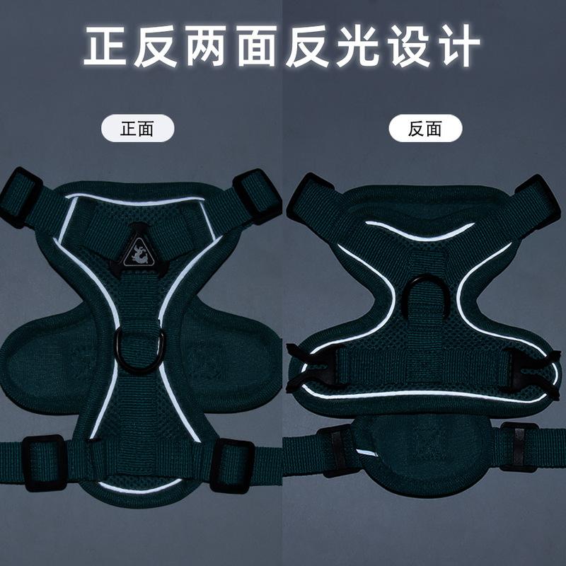 2Pcs Breathable Reflective Dog Harness & Leash Set, Vest-Style Pet Chest Strap for Cats Small Dogs B010