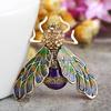 Blucome Cute Enamel Bee Brooches For Women Kid Suit Broach Collar Pins Dress Decoration Crystals Broches Scarf Corsage