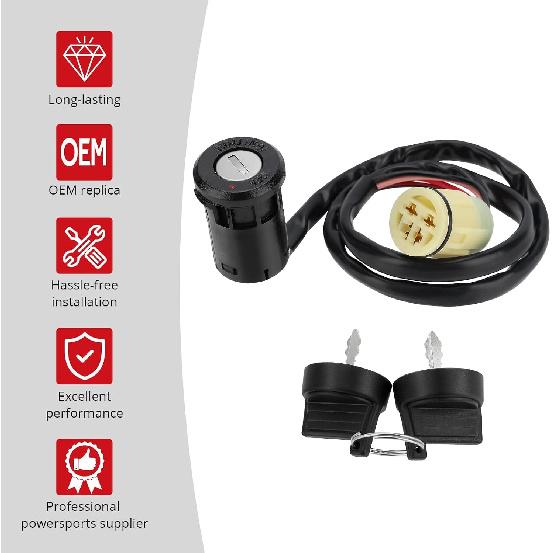 JAVIK Ignition Key Switch Fit for Honda Rubicon 500 520 2001-2024 Foreman 450 500 520 1998-2024 Rancher 350 400 420 Rincon 650 680