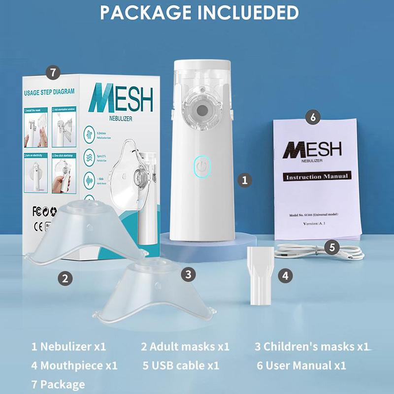 Outdoor Portable Nebulizer Silent Mesh Mini First Aid Kit Handheld Asthma Inhaler Atomizer Kids Adult Saving Emergency Machine
