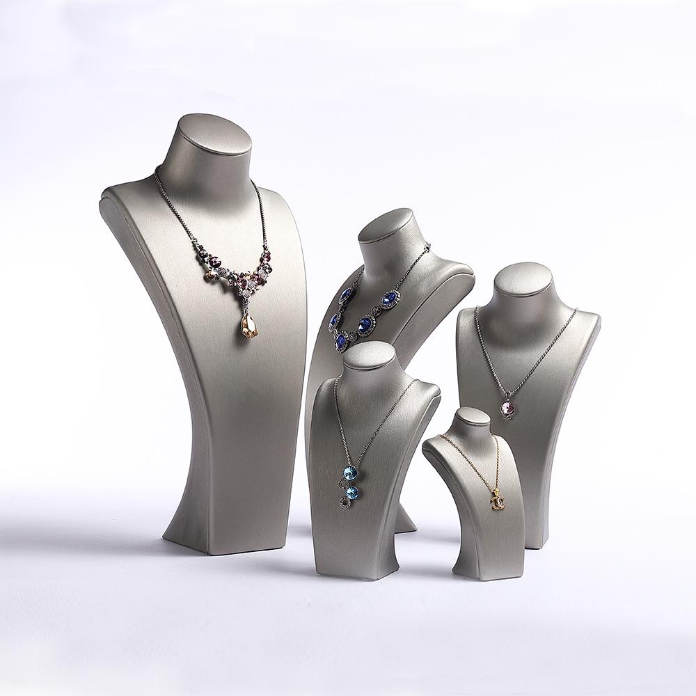 Blue Mannequin Neck Display Stand for Jewelry and Pendant Storage