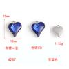 Crystal Peach Heart Pendant Diy Alloy Accessories Heart Pendant Earrings Necklace Bracelet Diy Matching