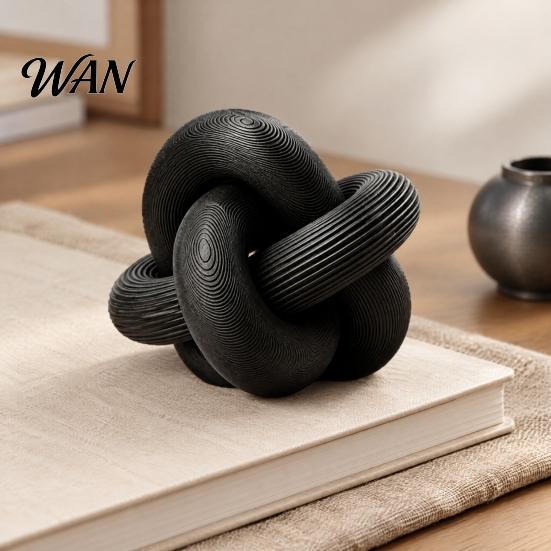 Tabletop Display Props 3D Printed Knot Figurine, Abstract Geometric Sculpture, Modern Minimalist Artistic Space Enhancements Desktop Ornaments