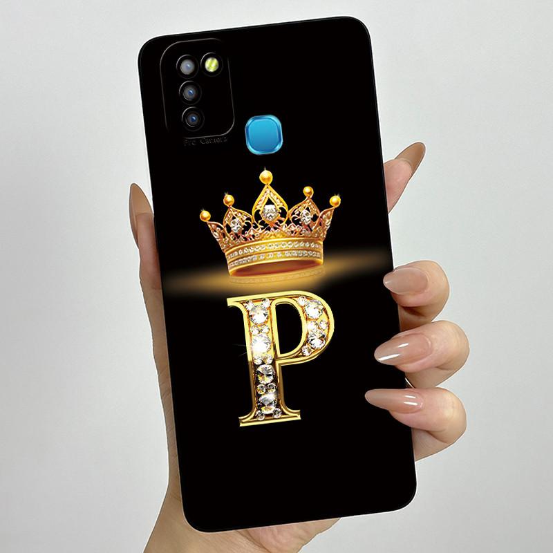 For Infinix Smart 5 Case X657 Crown Letter Soft Silicone Back Cover Funda On Infinix Hot 10 Lite X657B Smart5 Bumper Shell Couqe