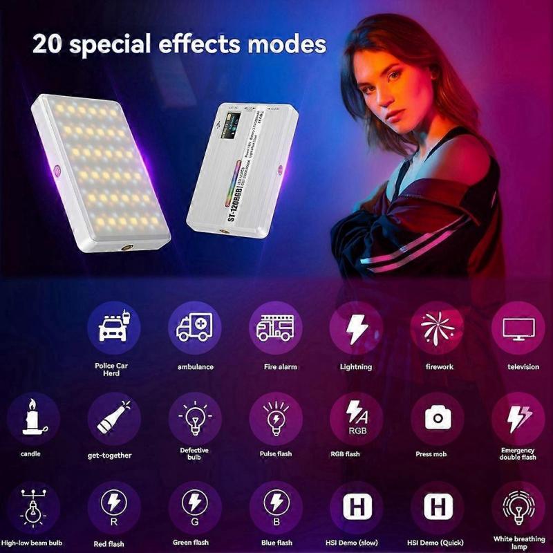 Bi-Color LED Selfie Light with Clip 3000mAh Rechargeable Battery Ideal for Video Conferences, Vlogs, and Laptop Use