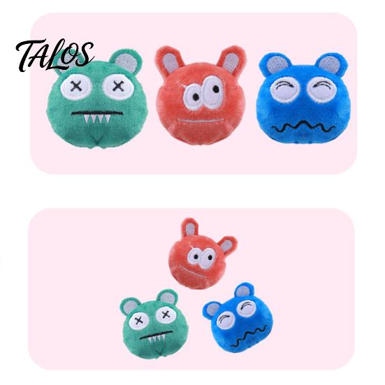 Игрушка для кошек с кошачьей мятой, Плюшевый мяч, Игрушка, Грызун, Милая вышитая мордочка, Нетоксичная, Игрушка-набивка, Для котят, Для прорезывания зубов, Для домашних кошек, Кусание, Поглаживание, Одиночная игра