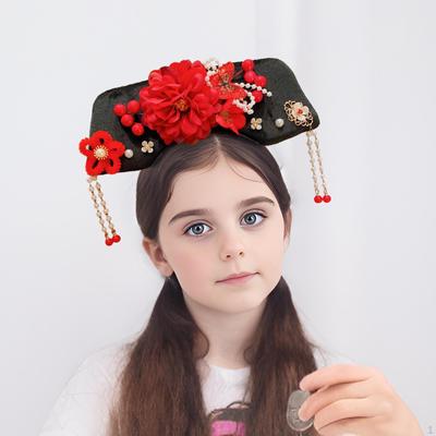 Китайский головной убор, древняя заколка для волос, головной убор императрицы, повязка на голову, антикварная повязка на голову с цветком Ханфу