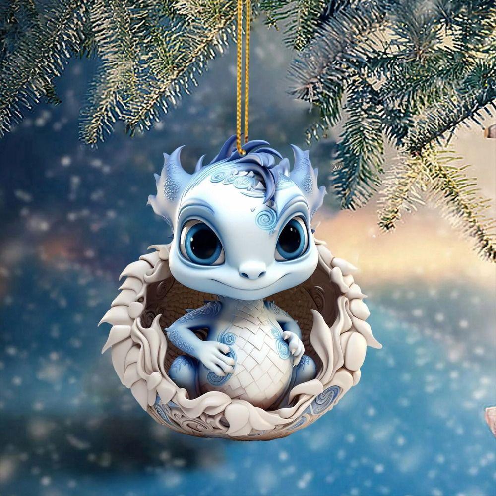 Акриловый кулон в виде дракона, сделай сам, поделки, украшения для рождественской елки, креативные рождественские подвесные украшения