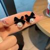 Trendy Butterfly Bow Earrings Pearl And Velvet High Fashion Ear Accessories