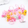 36 шт., набор колец на палец с розовыми конфетами и цветком, кольцо принцессы для детей с животными для девочек