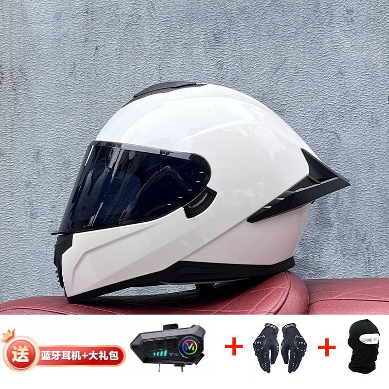 Full Face Motorcycle Helmet With External Bluetooth Module Men Women Large Rear Wing Sport Style DOT Approved