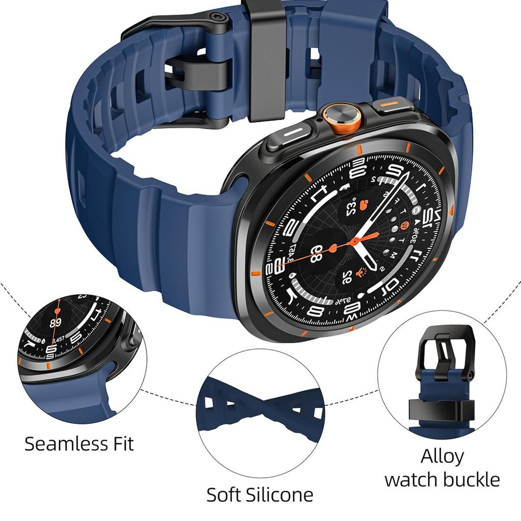 Мягкий ремешок из резины для Samsung Galaxy Watch 8 Classic 46 мм, мужской спортивный браслет для Samsung Galaxy Ultra 47 мм, ремешок для часов 8 44 мм 40 мм с изогнутым концом