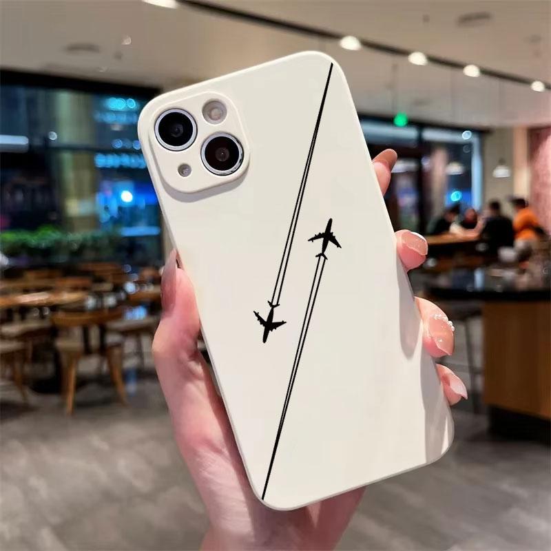 Премиальный чехол для телефона с рисунком самолета для iPhone 16 15 Pro Max Чехлы iPhone 13 11 12 14 Pro XS Max 7 8 Plus XR X Мягкая силиконовая крышка