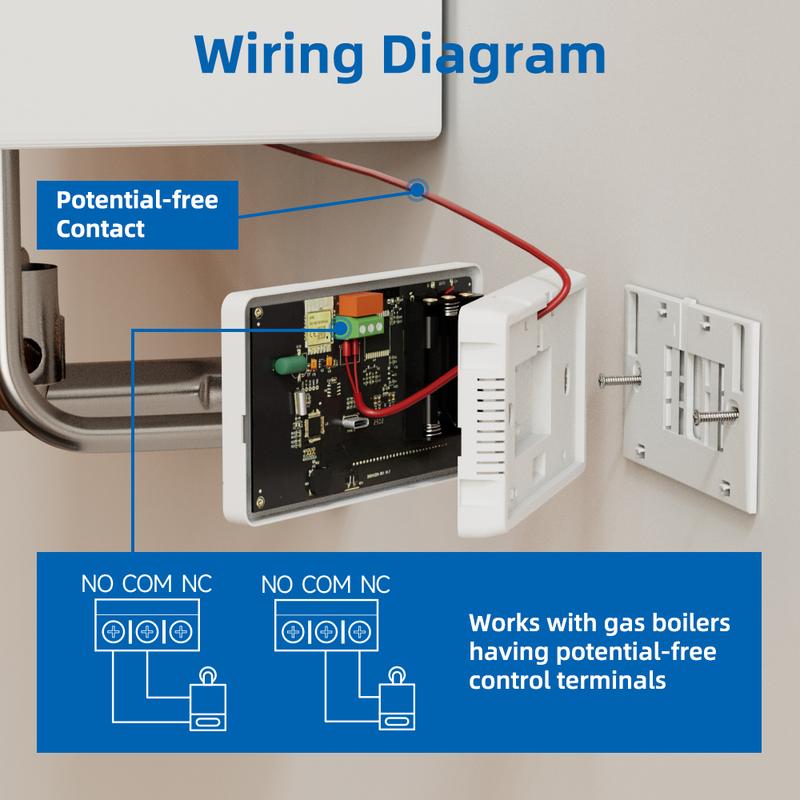 Smart Tuya WiFi Thermostat for Gas Boiler Heating /Cooling Powered by Battery/USB Works With Alexa Google Home Daily Programable