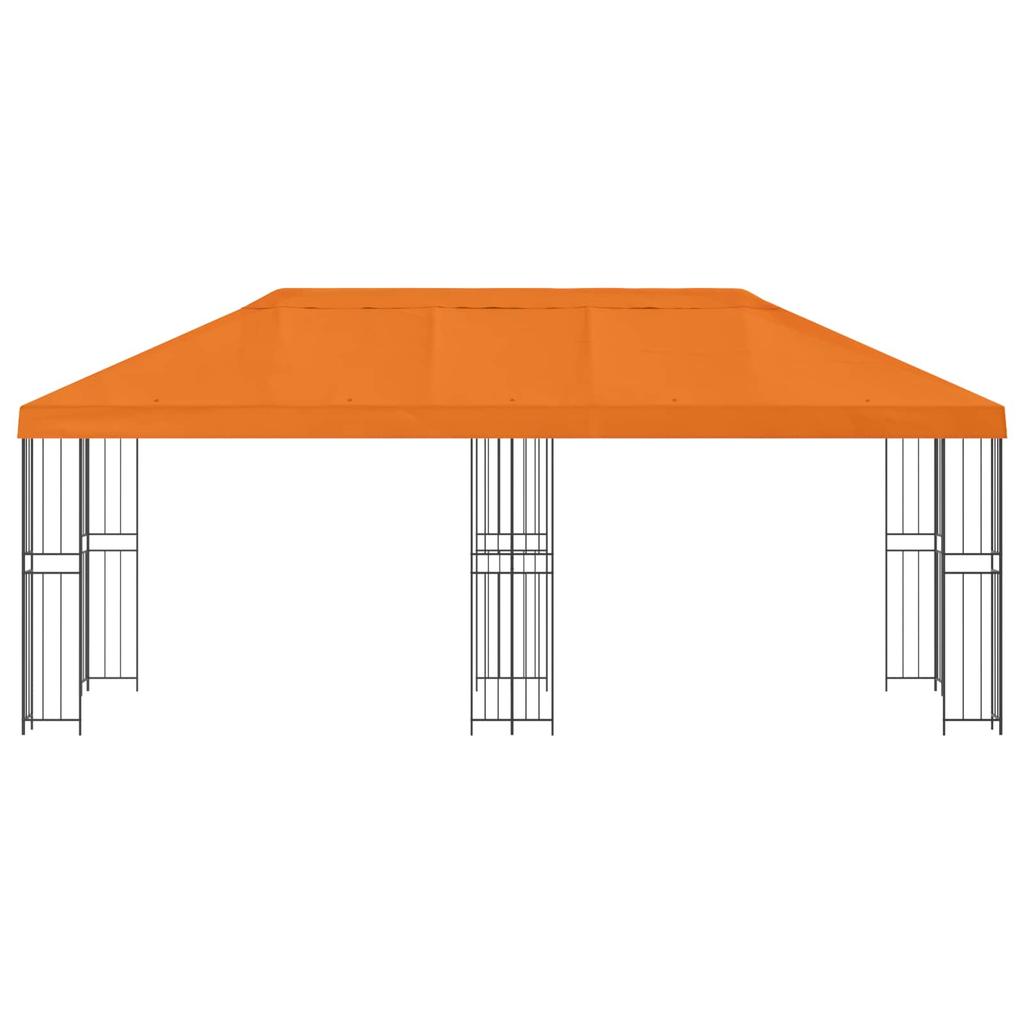 Gazebo with Side Walls 6 x 3 m Orange Polyester and Steel