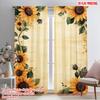 2pcs,2D Plane Printing Creative Curtains Sunflower Frame Versatile Polyester (without Rod) Home Decor Perfect for Living Room,