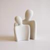 Minimalist Couple Sculpture – Abstract White Ceramic Showpiece for Tabletop, Living Room & Bedroom Décor