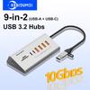 Док-станция-хаб USB 3.2 10 Гбит/с, разветвитель Type-C, адаптер для передачи данных с кардридером, мульти 7/8 портов, переключатель для ПК, ноутбука