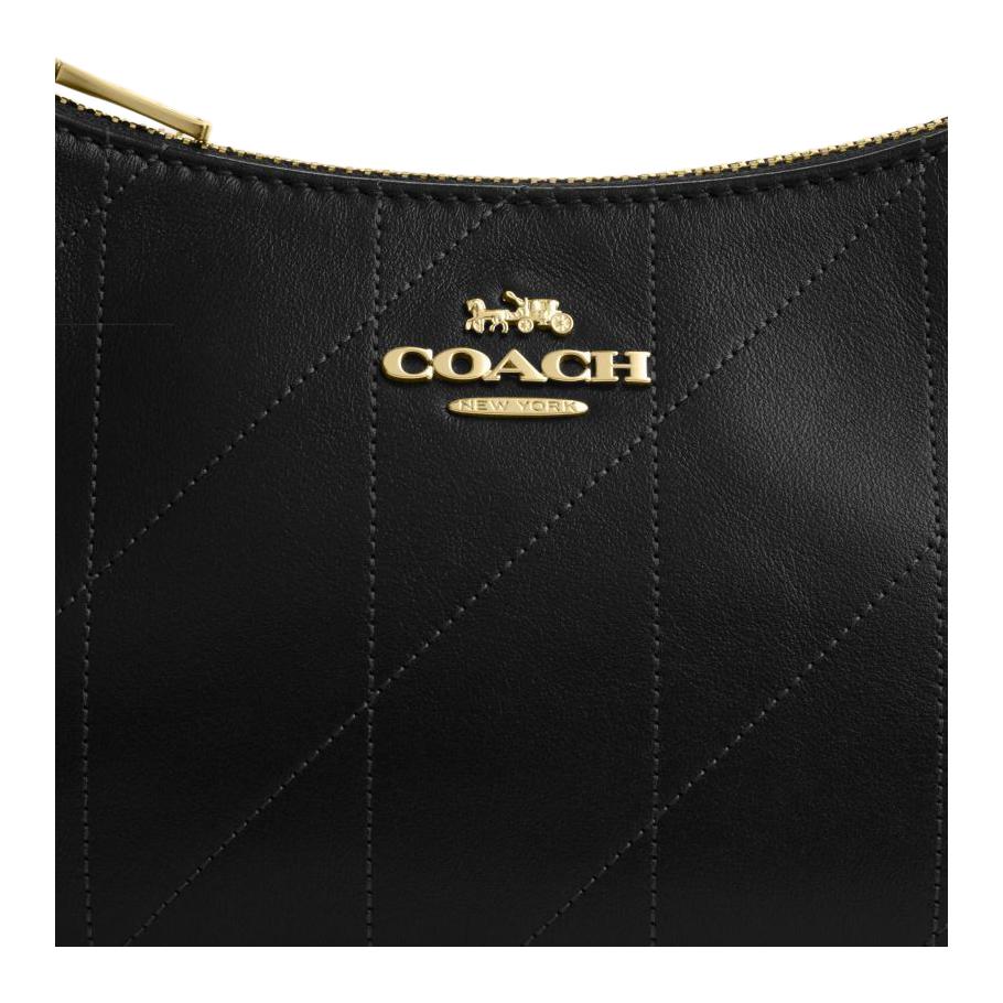 Coach Мини-сумка через плечо Terri Стеганая кожа Черный Золотой Повседневная CDP30-IMBLK