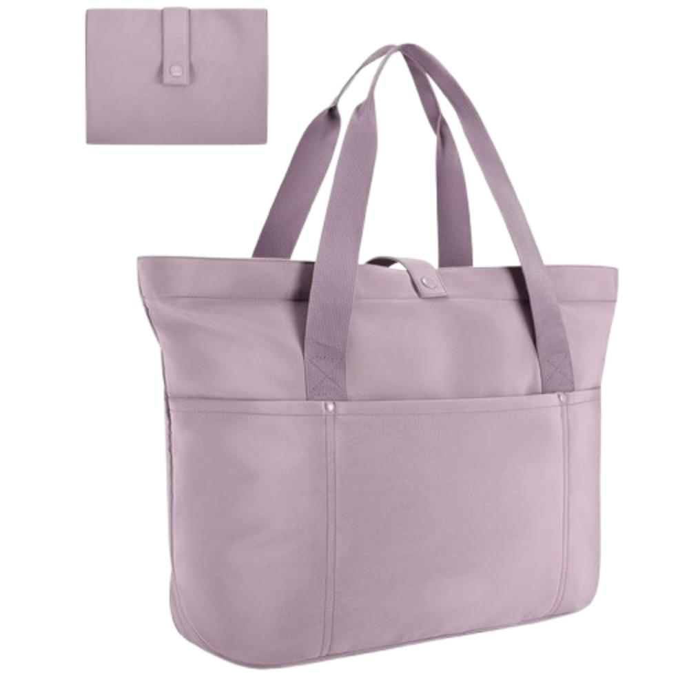 Zipper Foldable Tote Bag Portable Shoulder Handbag Hand-held Large Shoulder Bag  Women