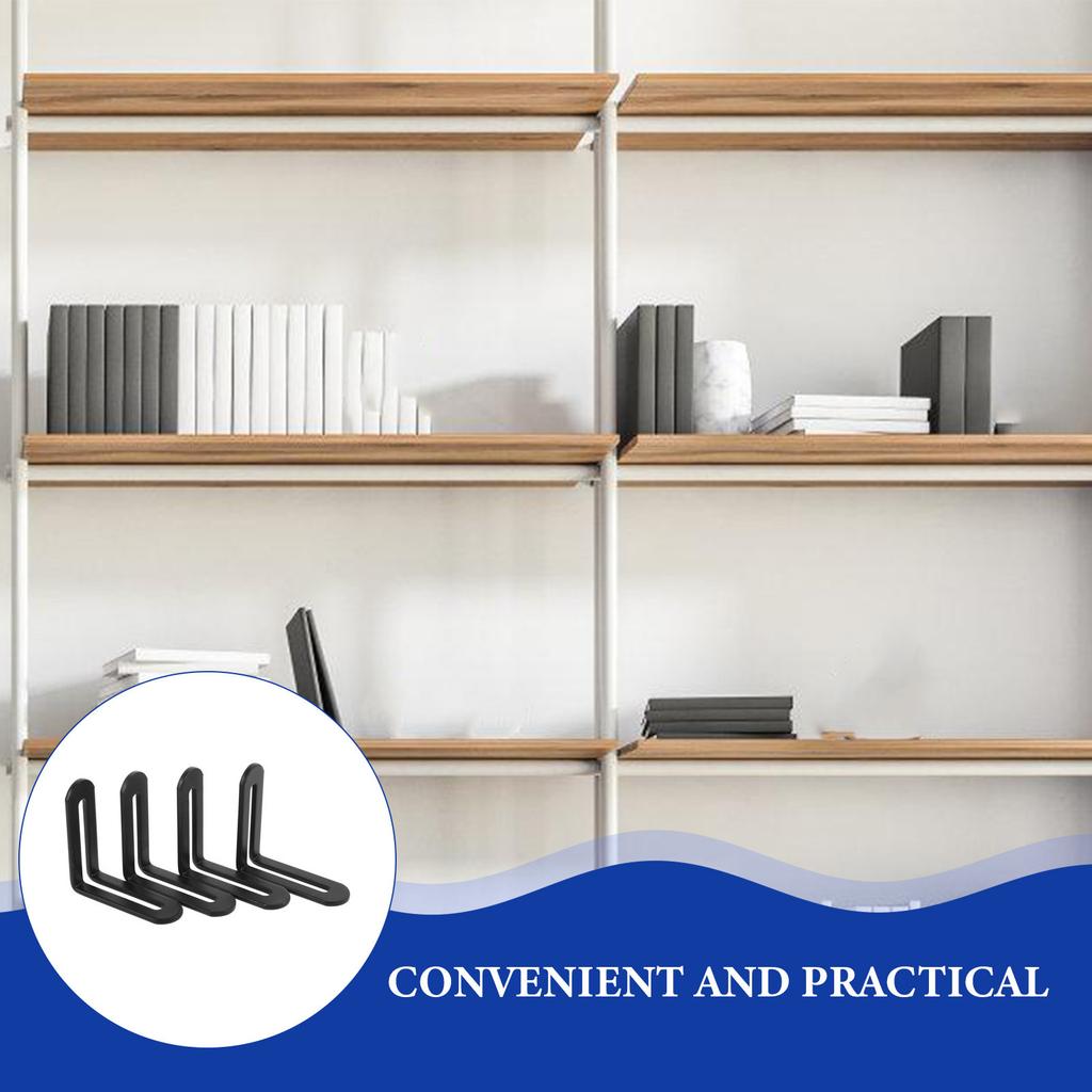 4Pcs Furniture Angle Brackets Stainless Steel Adjustable L-Shape Corner Braces Single Slotted Shelf Support Brackets for Cabinet