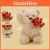 Cute Bear Teddy Filled Pp Cotton Rose Hat Plush Toy Gift For Girls Women