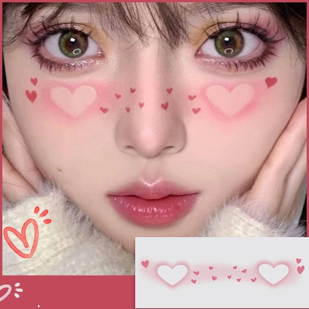 Sweatproof Decorative Stickers Disposable Blush Face Patch Sweet Temporary Tattoo Sticker Make Up