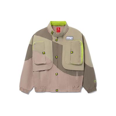 Li Ning 21FW Wu Chuang Wu Yi повседневная спортивная ветровка с воротником-стойкой унисекс верхняя одежда цвета хаки AFDR699-3