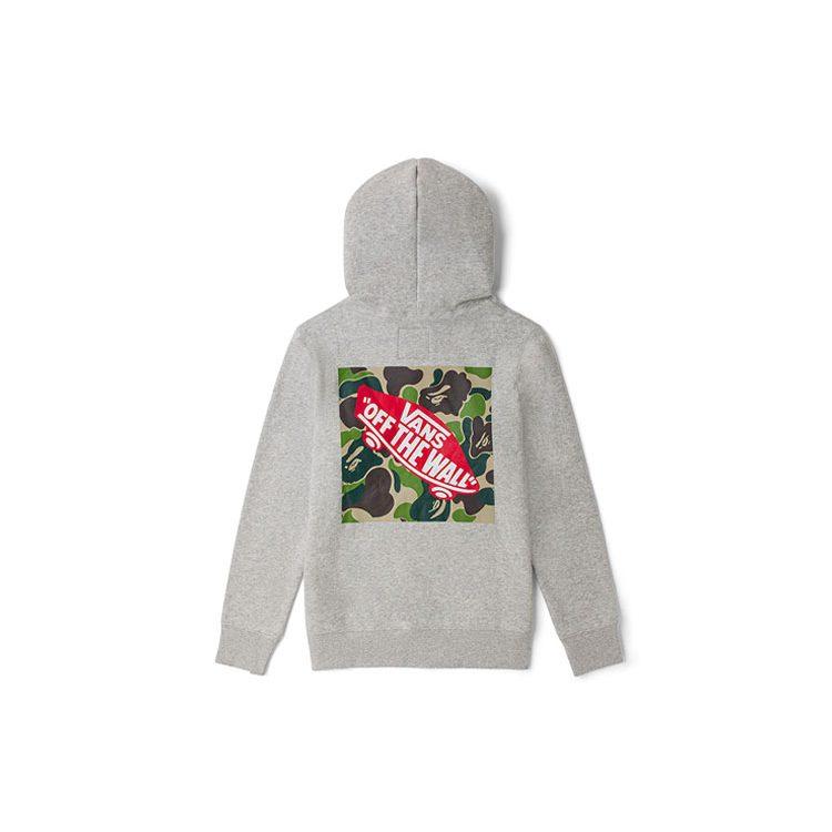 Vans X A BATHING APE Толстовки Унисекс Серые С капюшоном Утепленные Обычные VN0A7XKN448