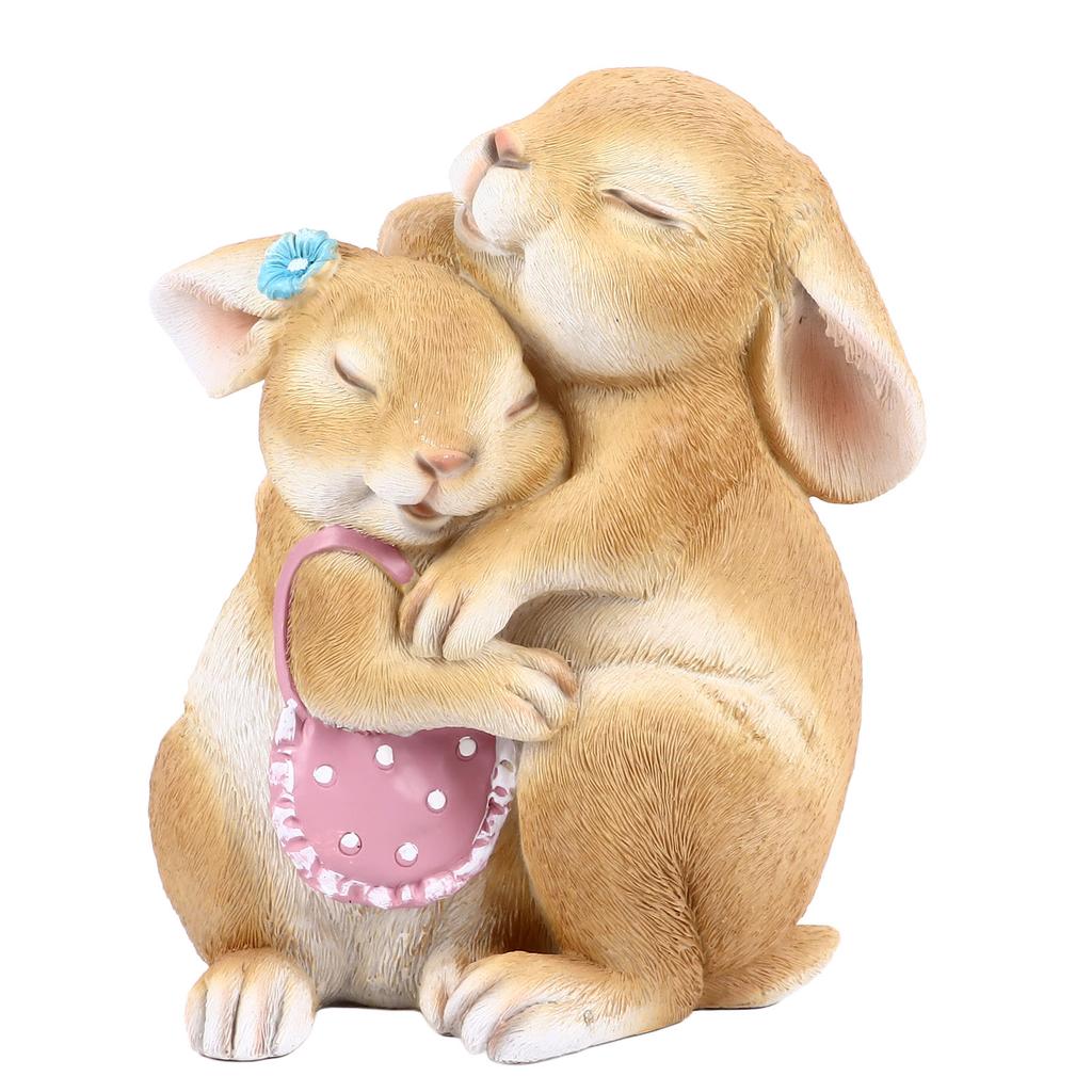 Садовая статуя кролика, неувядаемый орнамент кролика из смолы, очаровательная изысканная фигурка животного для лужайки, двора, патио